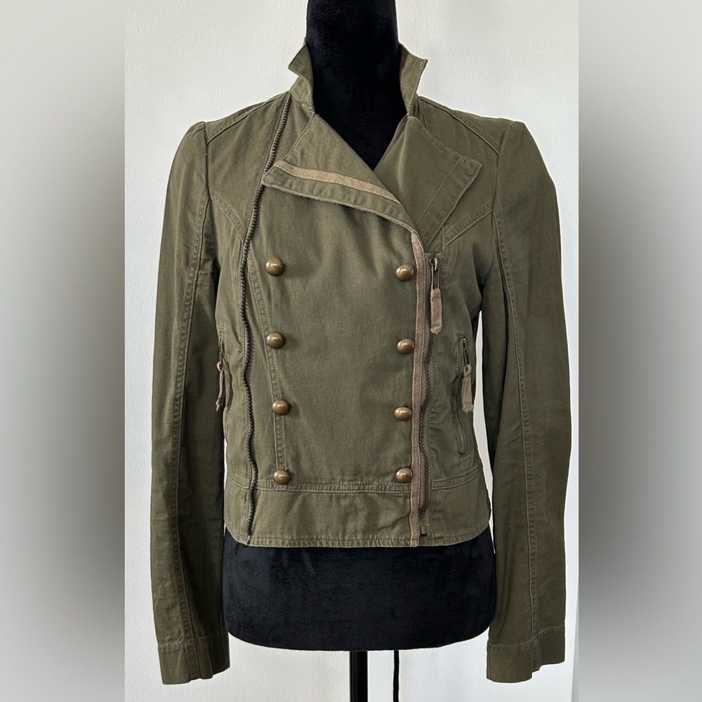 Sashimi Army Green Asymmetrical Jacket
